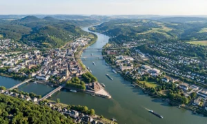 DGUV/UVV Prüfungen in Koblenz Koblenz und das deutsche Eck von oben